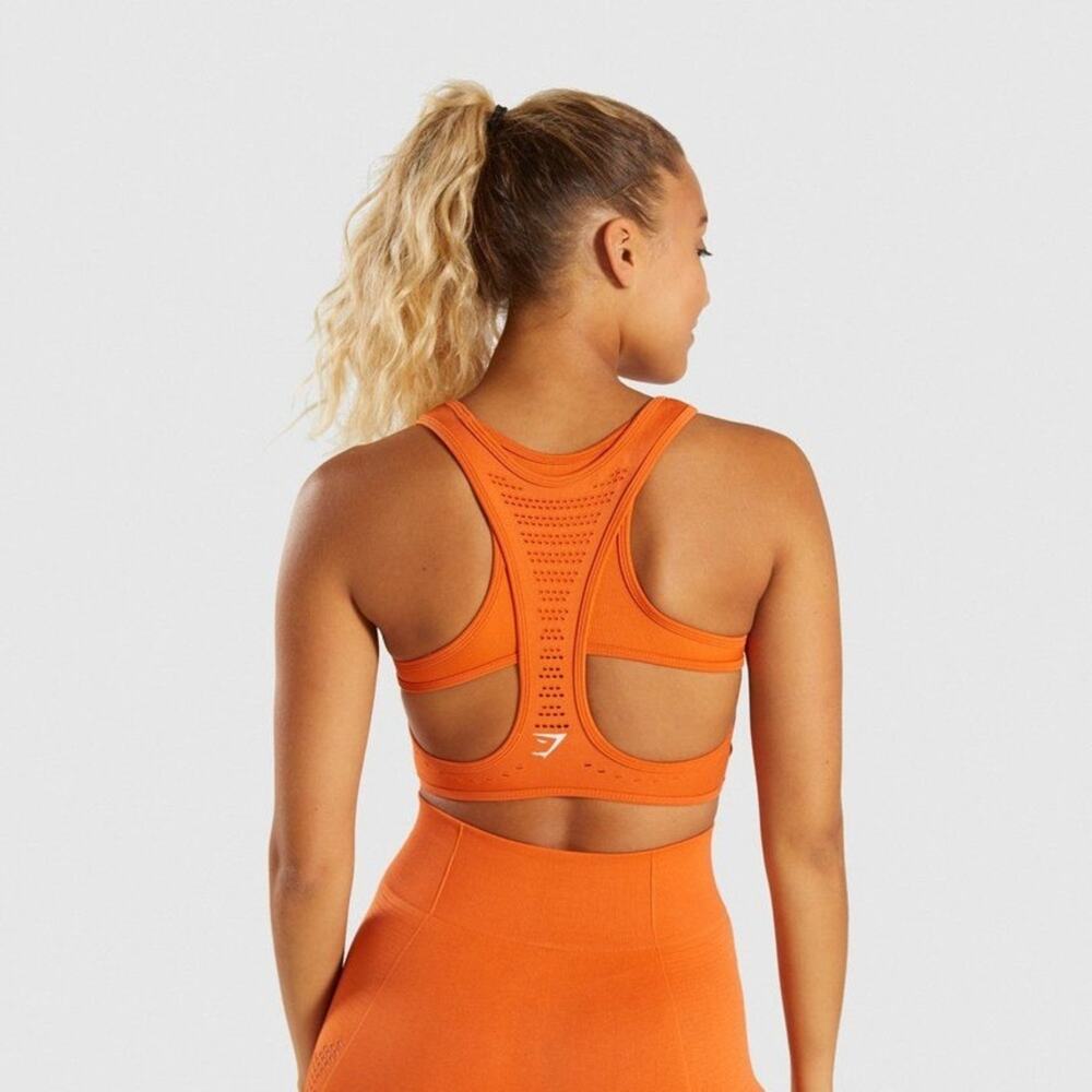 Gymshark Flawless Knit Seamless Sports Bra Orange